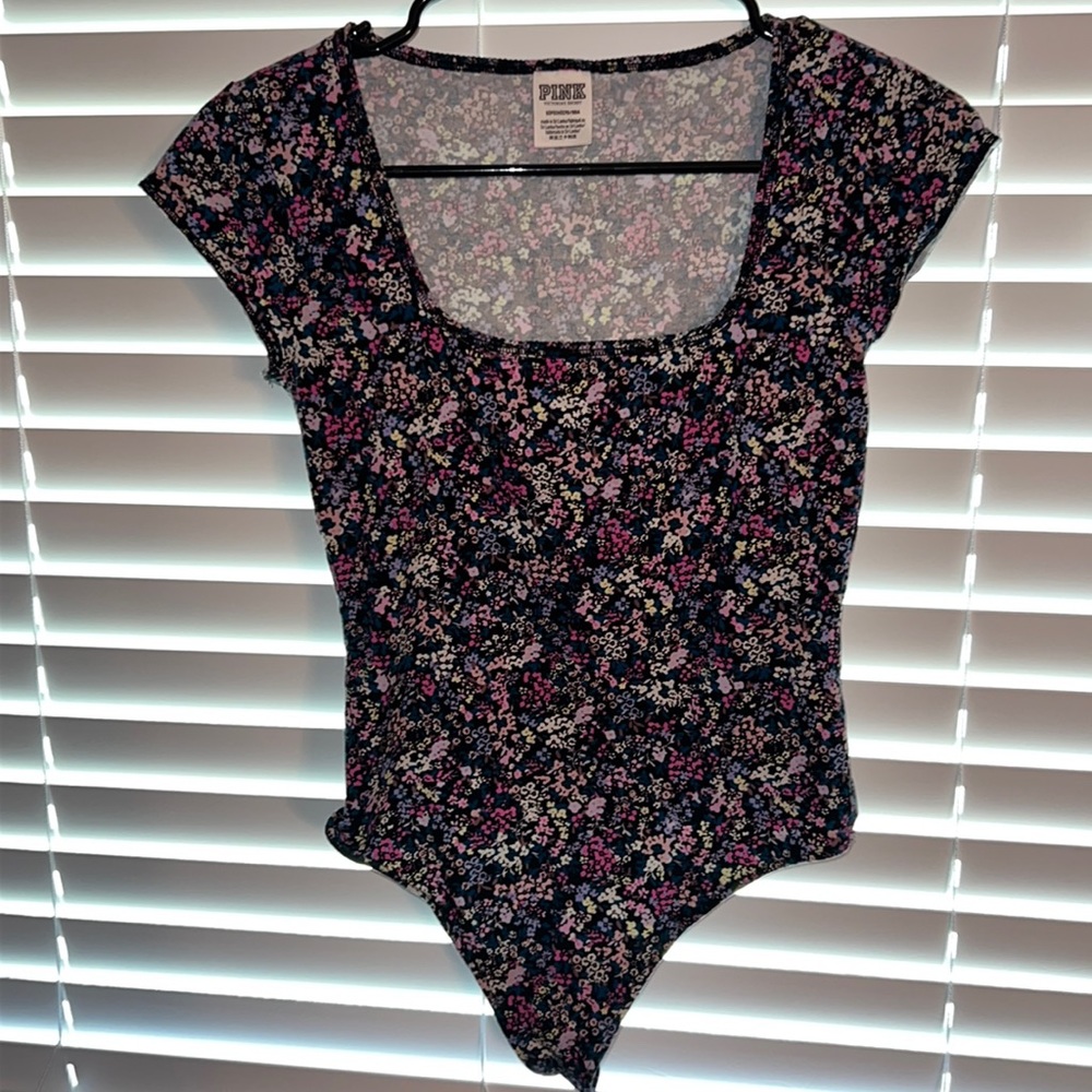PINK Small Floral Bodysuit